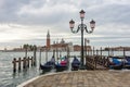 Venice gondolas and San Giorgio Maggiore island, Italy Royalty Free Stock Photo