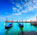 Venice, gondolas, San Giorgio Maggiore. Italy. Royalty Free Stock Photo