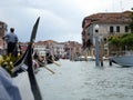 Venice-Gondolas under cloudy sky