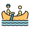 Venice gondolier icon vector flat Royalty Free Stock Photo