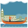 venice gondolier. Vector illustration decorative design Royalty Free Stock Photo