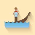 venice gondolier. Vector illustration decorative design Royalty Free Stock Photo