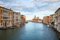 Venice, Grand Canal at dusk, cloudy sky in summer at dusk in Italy Royalty Free Stock Photo