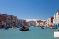 Venice, the Grand Canal, gondola ride, walk along the canals, marble fasades of the palases. Royalty Free Stock Photo