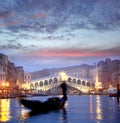 Venice, Grand canal with gondolas Royalty Free Stock Photo