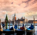 Venice, Grand canal with gondolas