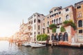 Venice Grand canal with gondolas and Rialto Bridge, Italy in sum Royalty Free Stock Photo