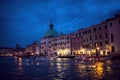 Venice Grand canal by night Royalty Free Stock Photo