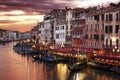 Venice Grand Canal at night Royalty Free Stock Photo