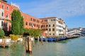 Venice Grand Canal and Realto bridge view Royalty Free Stock Photo