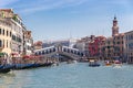 Venice, Grand Canal, Rialto bridge. Royalty Free Stock Photo