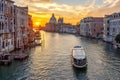 Venice Grand canal and Santa Maria della Salute church at sunrise, Italy Royalty Free Stock Photo