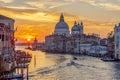 Venice Grand canal and Santa Maria della Salute church at sunrise, Italy Royalty Free Stock Photo