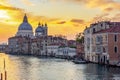 Venice Grand canal and Santa Maria della Salute church at sunrise, Italy Royalty Free Stock Photo