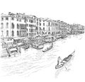 Venice - Grand Canal. The view from the Rialto Bridge Royalty Free Stock Photo