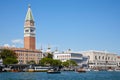 Venice, Grand Canal view with Saint Mark bell tower in Italy