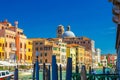 Venice Grand Canal waterway with old colorful buildings Royalty Free Stock Photo