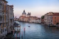 Grand Canal in Venice, with Santa Maria della Salute Basilica in the background Royalty Free Stock Photo