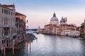 Grand Canal in Venice, with Santa Maria della Salute Basilica in the background Royalty Free Stock Photo