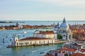 Venice island cityscape, Santa Maria della Salute church,