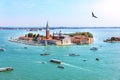 Venice island of San Giorgio Maggiore, Italy, beautiful aerial view Royalty Free Stock Photo