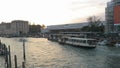 Venice, Italy ACTV water bus at Ferrovia train station stop.