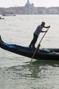 VENICE, ITALY - APRIL 09: Gondolier