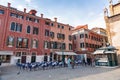 Campo Santo Stefano is a city square near the Ponte dell\'Accademia in Venice, Italy