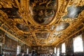 Venice, Italy - April 18 2019 The chamber of the great council at the Doge Palace with tourist