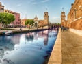 The scenic entrance to the Venetian Arsenal, Venice, Italy Royalty Free Stock Photo