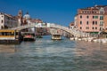 View of the beautiful Venice city and the Grand Canal in a sunny early spring day Royalty Free Stock Photo