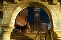 Venice Italy arch over stair bridge at night