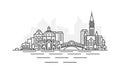 Venice, Italy architecture line skyline illustration. Linear vector cityscape with famous landmarks, city sights, design Royalty Free Stock Photo