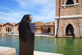 Venice, Italy - Arsenal dockyard with powder house and a piece o