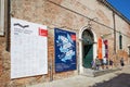 Biennale arte, art biennial exhibition entrance with people in Venice, Italy Royalty Free Stock Photo