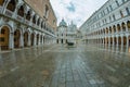 VENICE, ITALY - August 02, 2019: Courtyard of Doge s Palace - Palazzo Ducale afternoon after gentle rain Royalty Free Stock Photo