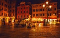 VENICE, ITALY - AUGUST 21, 2016: Famous architectural monuments, ancient streets and facades of old medieval buildings at night Royalty Free Stock Photo