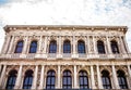 VENICE, ITALY - AUGUST 19, 2016: Famous architectural monuments and colorful facades of old medieval buildings close-up Royalty Free Stock Photo