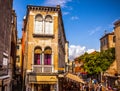 VENICE, ITALY - AUGUST 18, 2016: Famous architectural monuments and colorful facades of old medieval buildings close-up on August Royalty Free Stock Photo