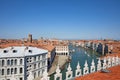 Grand canal view from Fondaco dei Tedeschi terrace in a sunny summer day in Italy Royalty Free Stock Photo