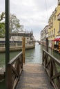 Jetty for parking gondolas in Venice Royalty Free Stock Photo