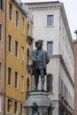 Monument to the playwright Carlo Goldoni Erected in Venice on St. Bartholomew`s Square in 1883