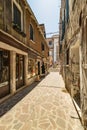 VENICE, ITALY - August 03, 2019: Narrow pedestrian streets of Venice bitween the channels. Some quiet places almost without people Royalty Free Stock Photo