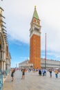 VENICE, ITALY - AUGUST 02, 2021: St Mark's Square, Italian: Piazza San Marco, the main square of Venice with St Mark Royalty Free Stock Photo