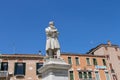 Statue of Nicolo Tommaseo on St. Stephen`s square. Venice, Italy Royalty Free Stock Photo