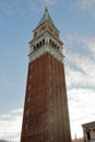 Basilica and Campanile di San Marco on the Piazza San Marco on St Mark`s Square in Venice Royalty Free Stock Photo