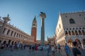 Venice, Italy - 15.08.2018: Beautiful view of the Doge`s Palace and St. Mark`s Basilica in Venice Royalty Free Stock Photo