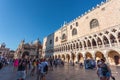 Venice, Italy - 15.08.2018: Beautiful view of the Doge`s Palace and St. Mark`s Basilica in Venice Royalty Free Stock Photo