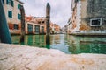 Venice, Italy. Beautiful view of the typical channels canals in Venezia city