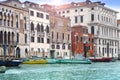 Venice. Italy. Bright ancient houses along Canal Grande Royalty Free Stock Photo